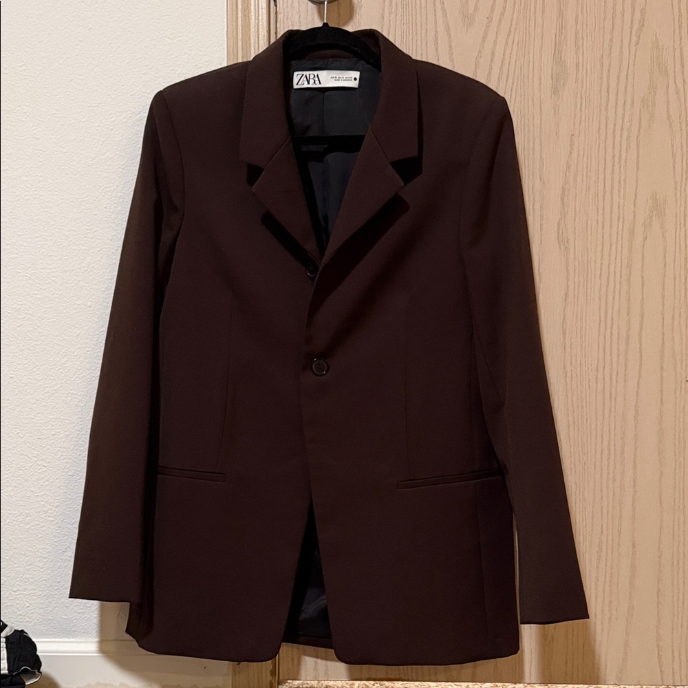 Zara Women‘s Dark Brown Tailored Blazer - Picture 2 of 6
